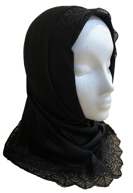12 pcs Black Plain Hijab Large
