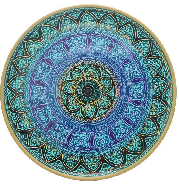 Wooden Plate Naqashi 12 inches