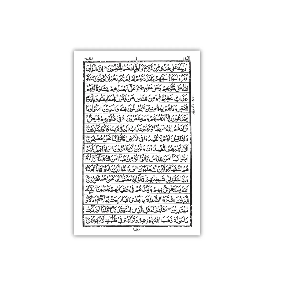 Holy Quran 16 Line Single Color