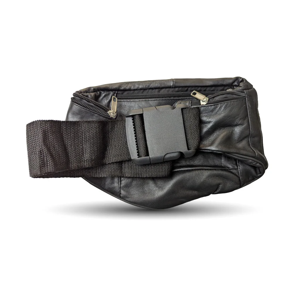 Hajj pouch Black Leather Large(6 pocket)Good zip qual 
