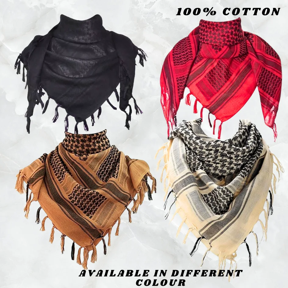 pack of 12pcs Mens Head Scarf Rumal(Check or plain) all colours
