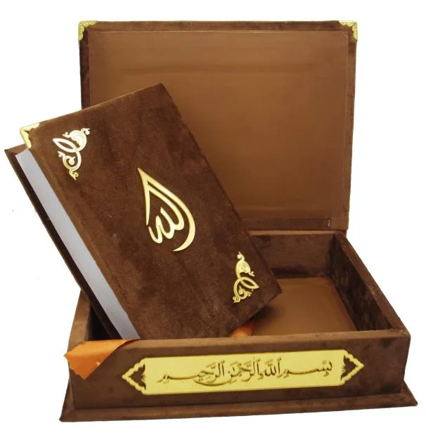 Holy Quran 13 Line Velvet Box Gold