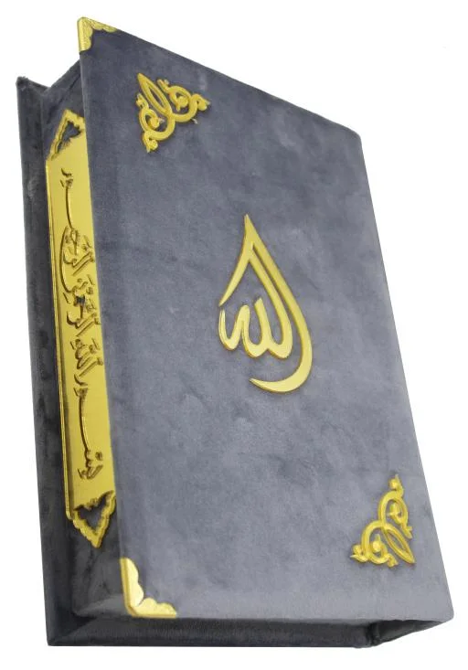 Holy Quran 13 Line Velvet Box Silver