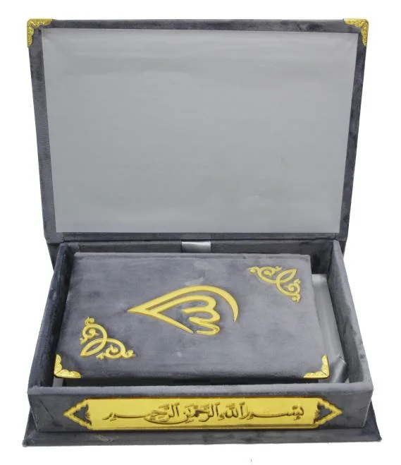 Holy Quran 13 Line Velvet Box Silver