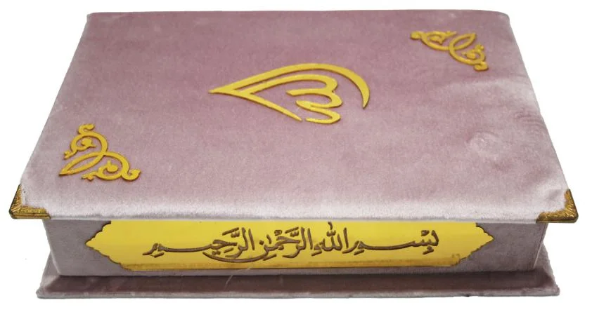 Holy Quran 13 Line Velvet Box Light Pink