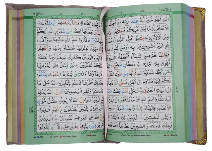 Holy Quran 13 Line Velvet Box Light Pink