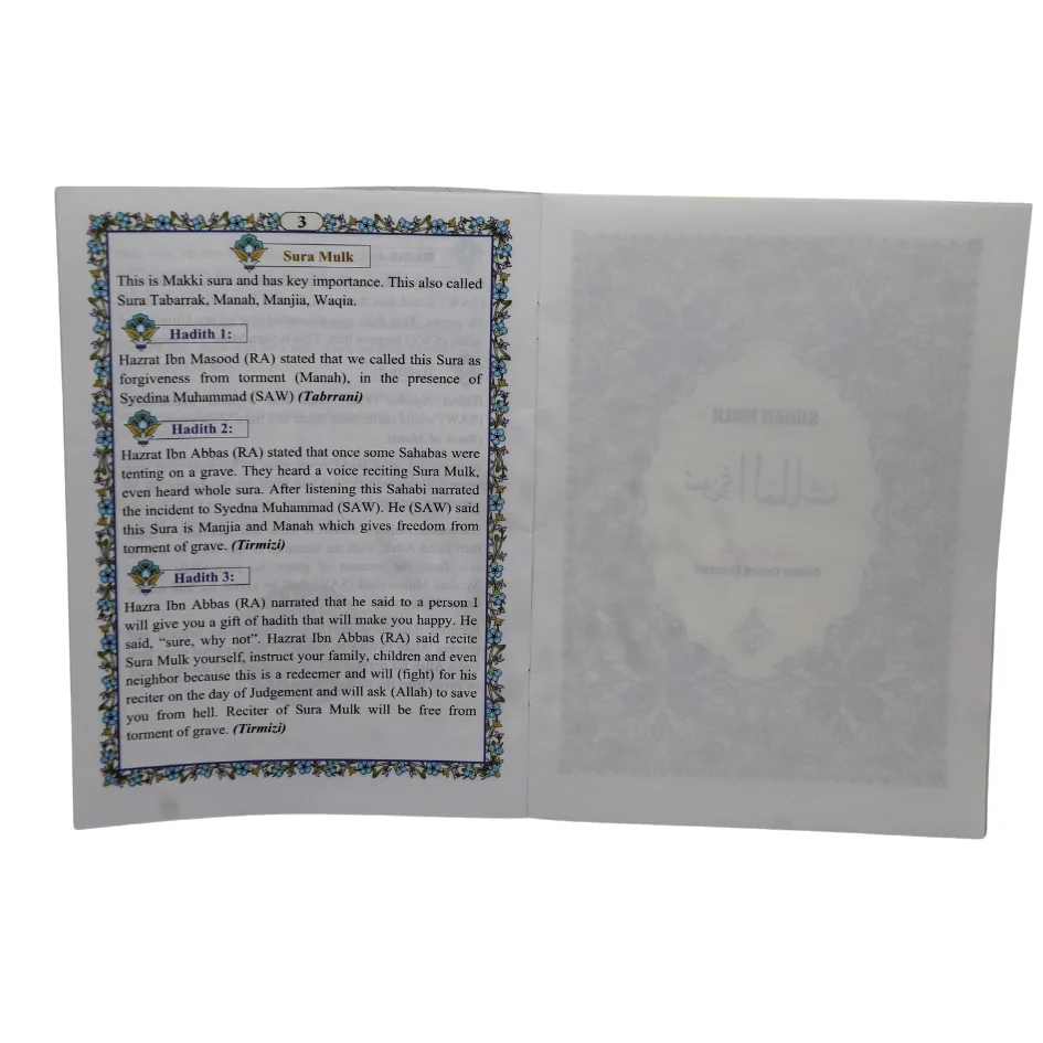 Surah Mulk with English 9 line tajweed 16 pages
