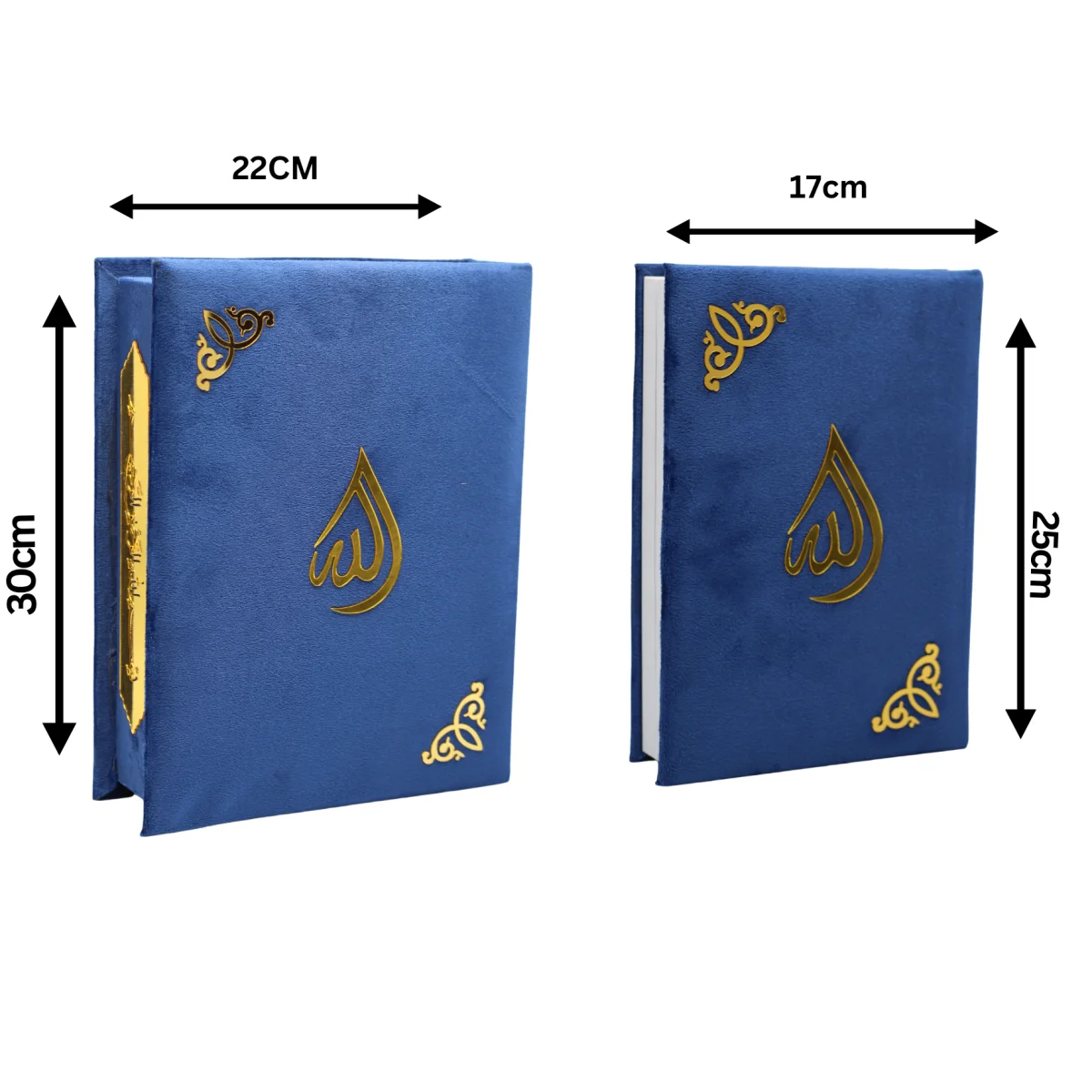 Holy Quran 13 line Dark Blue Velvet Binding With box