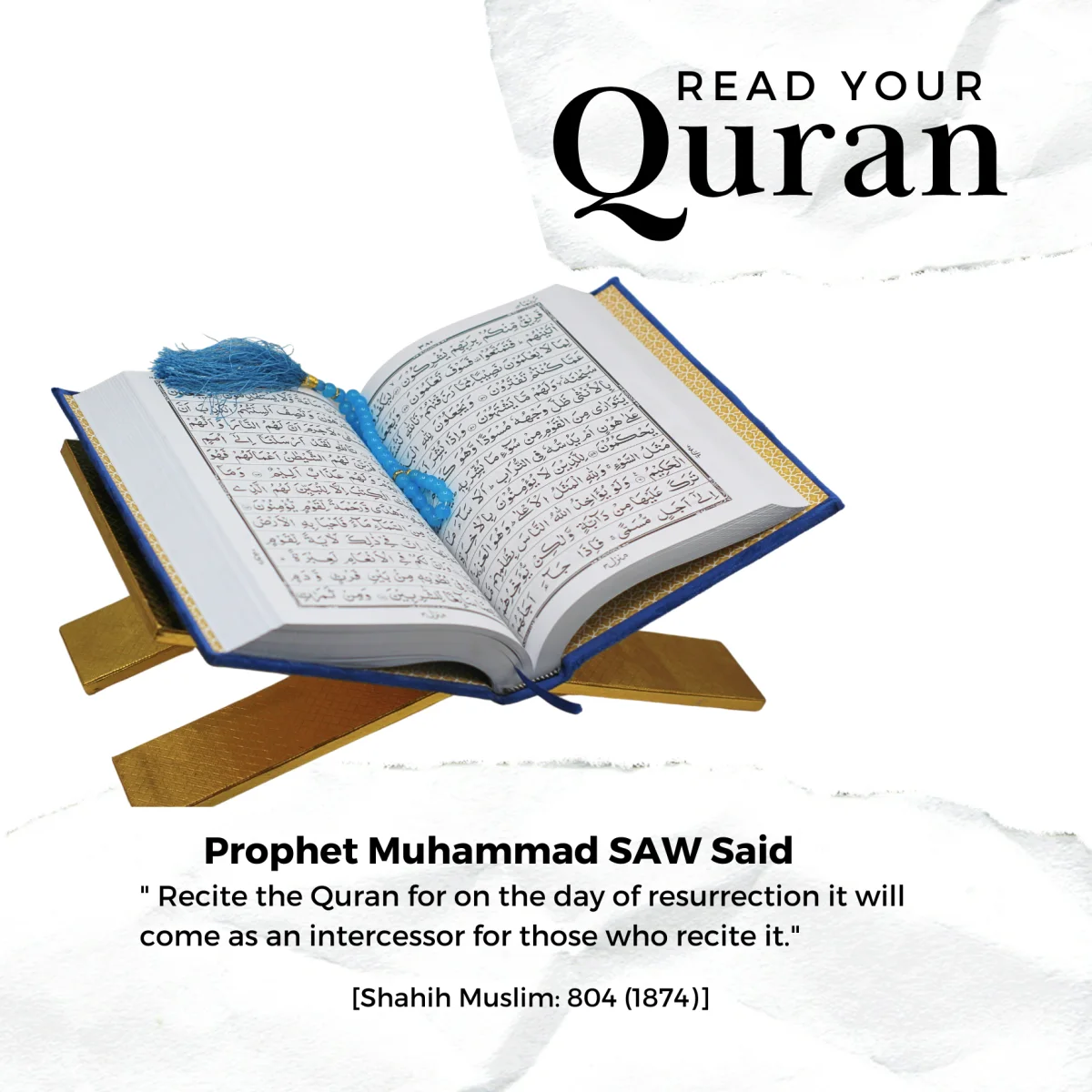 Holy Quran 13 line Dark Blue Velvet Binding With box