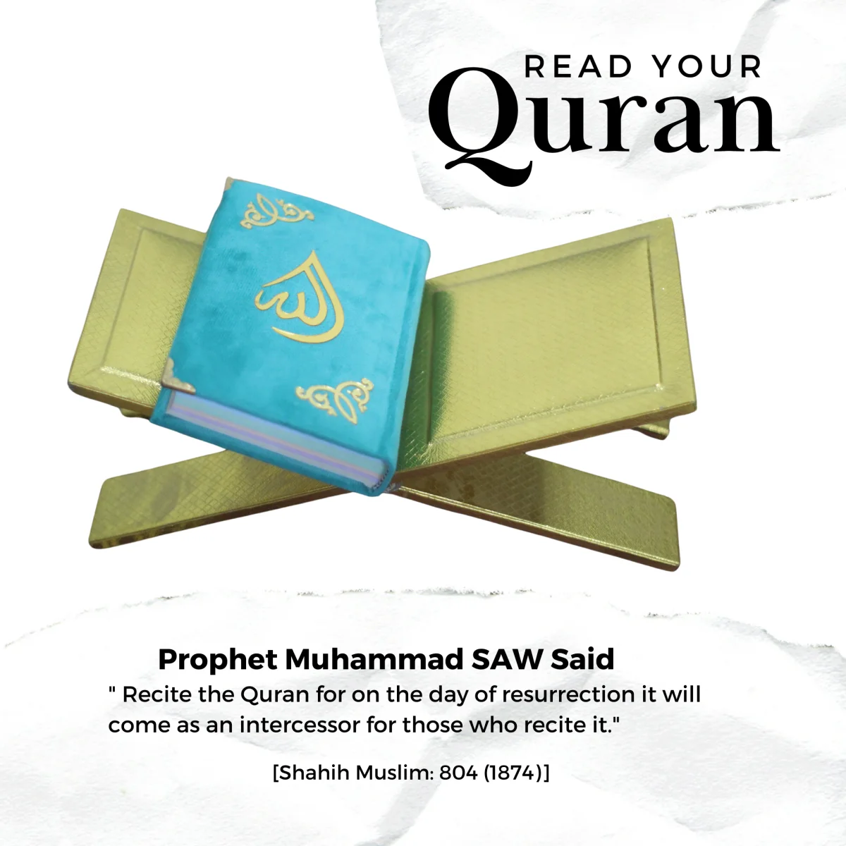 Holy Quran 13 Line Turquise Velvet Binding With Box