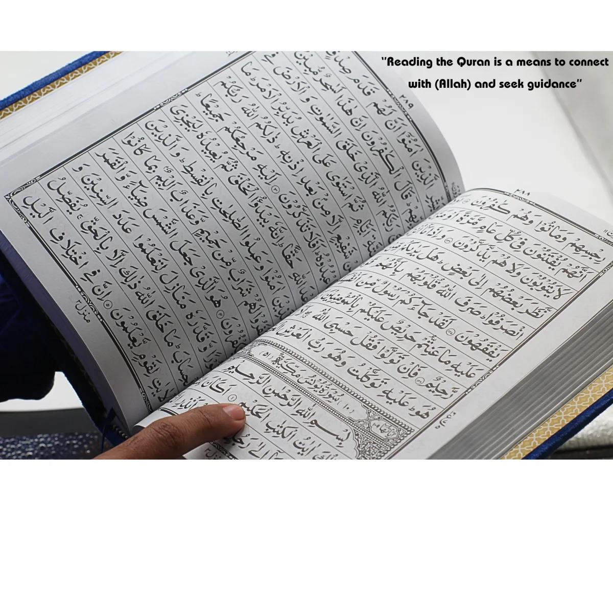Holy Quran 13 Line Turquise Velvet Binding With Box