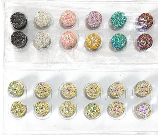 12 PAIRS Magnetic Hijab Pins (Plain design stone)