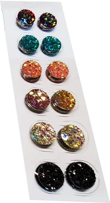 12 PAIRS Magnetic Hijab Pins (Plain design stone)