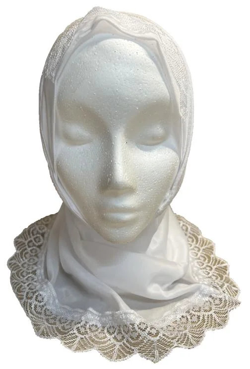 12 pcs White Plain Hijab Small