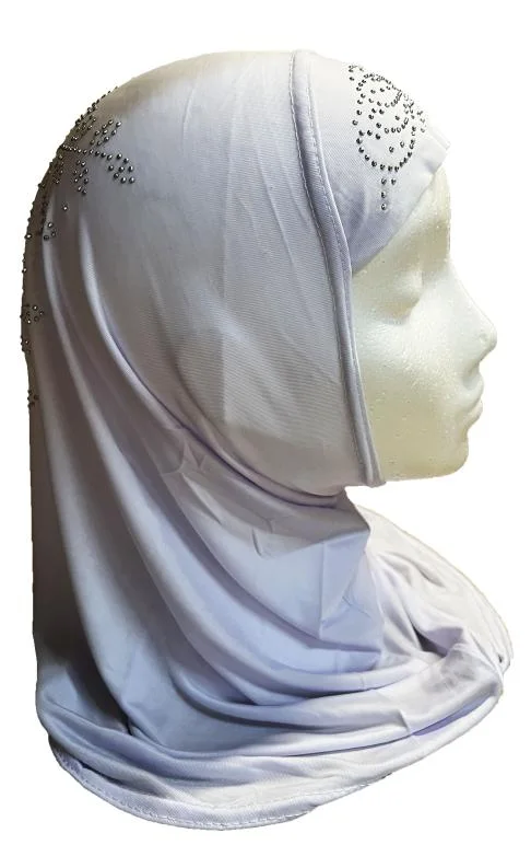 12 pcs Black And White Hijab With Premium Stones Small