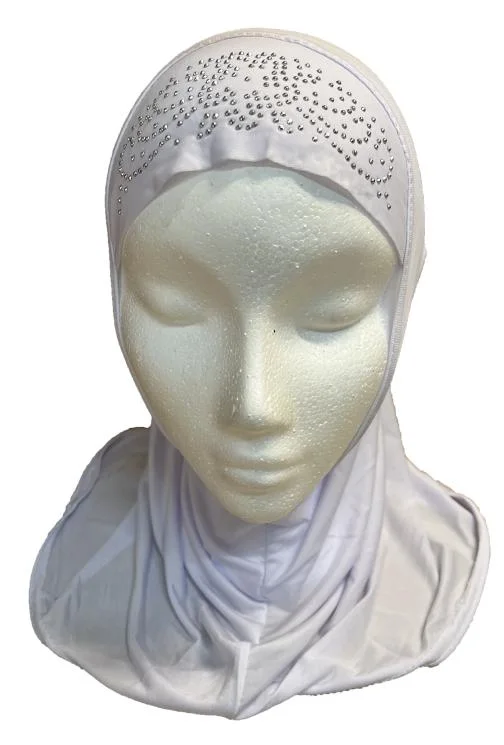 12 pcs Black And White Hijab With Premium Stones Medium