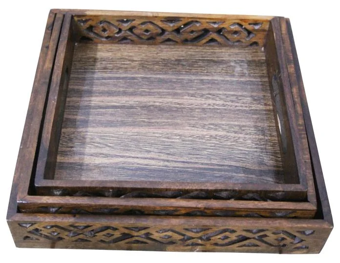 Wooden Tray For Dry Fruits 5 khana