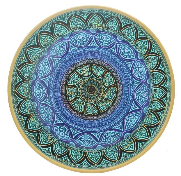Wooden Plate Naqashi 12 inches