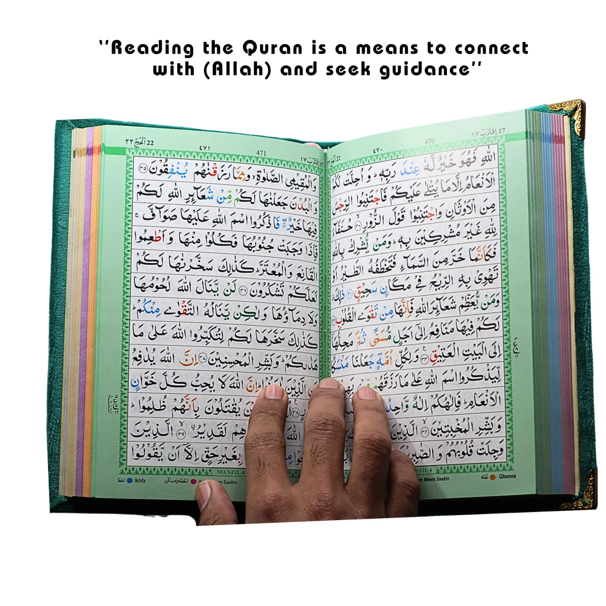 Holy Quran 13 Line Tajweed Dark Blue Velvet with Box